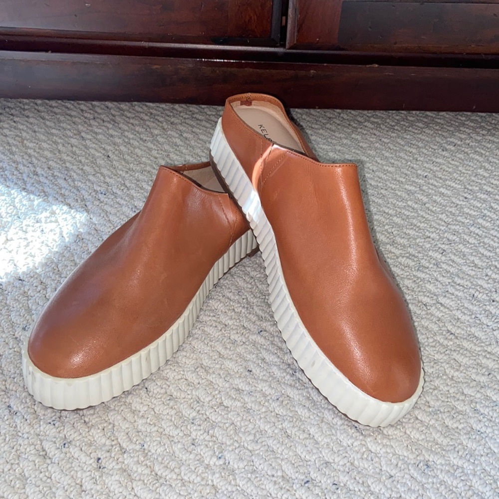 Kelsi Dagger Brooklyn Camel Leather Mules
